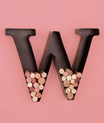 Metal Monogram -W-Wine Cork Holders. FREE SHIPPING - Artisticspacedecor